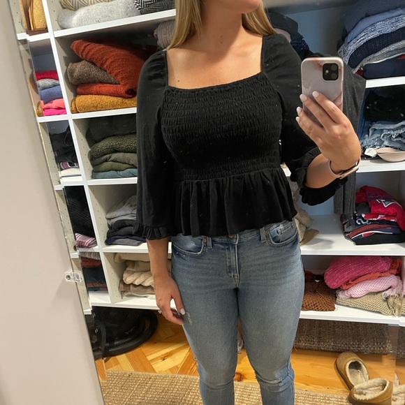 Black long sleeve top - Picture 3 of 4